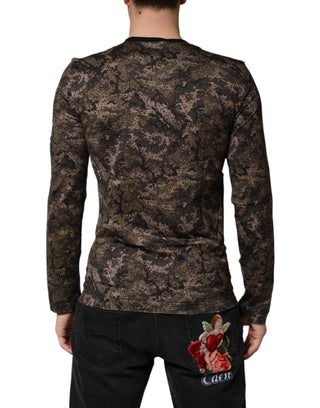 Camiseta de manga larga de camuflaje multicolor