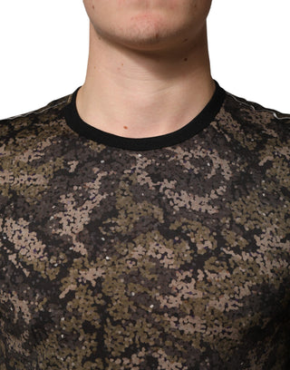 Camiseta de manga larga de camuflaje multicolor