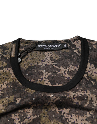 Camiseta de manga larga de camuflaje multicolor