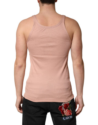 Camiseta sin mangas rosa con cuello redondo