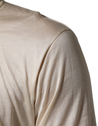 Henley-T-Shirt für Herren aus écrufarbener Baumwollmischung