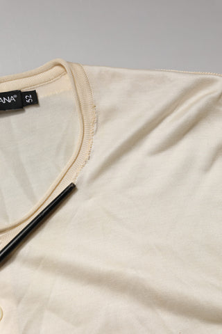 Henley-T-Shirt für Herren aus écrufarbener Baumwollmischung