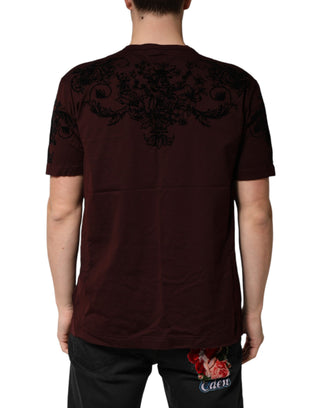 Maroon DG Crown Floral Crewneck Men T-shirt