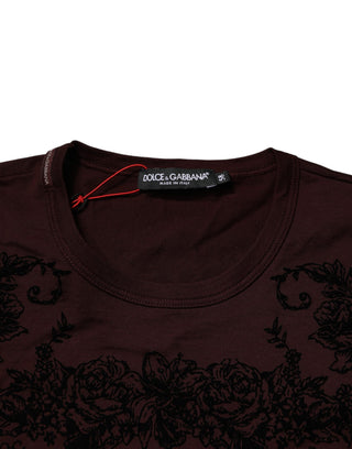 Maroon DG Crown Floral Crewneck Men T-shirt