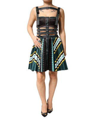 Ärmelloses A-Linien-Kleid Mehrfarbig