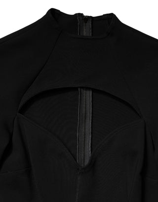 Vestido midi ajustado de viscosa negro
