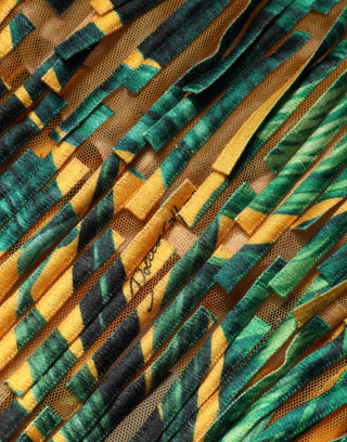 Multicolor Tropical Print Fringe Maxi Dress