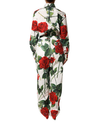 Mono vestido blanco de algodón con estampado floral