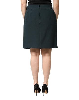 Minifalda lápiz de cintura media verde oscuro