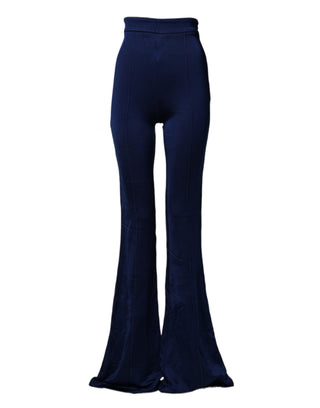 Dunkelblaue High-Waist Schlaghosen