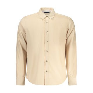 Camisa beige de algodón para hombre