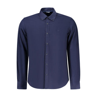 Camisa para hombre de algodón azul