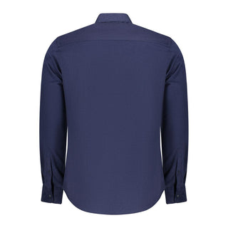 Camisa para hombre de algodón azul