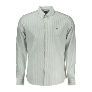 Camisa verde de algodón para hombre