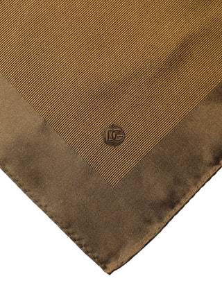 Braunes Logo Seiden Herren Einstecktuch Halstuch
