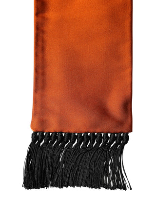 Orange Silk Fringes Neck Wrap Foulard Scarf