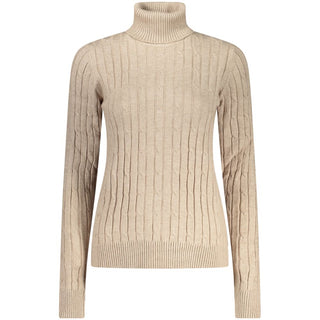 Suéter de viscosa beige para mujer