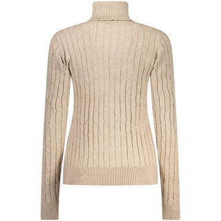 Suéter de viscosa beige para mujer