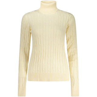 Weißer Damen-Rollkragenpullover aus Viskose