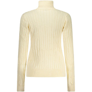 Weißer Damen-Rollkragenpullover aus Viskose