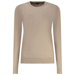 Suéter de viscosa beige para mujer