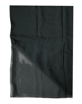 Dark Green Silk Neck Wrap Foulard  Scarf