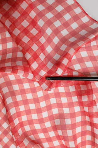 Red Checkered Plaid Neck Wrap Shawl  Scarf