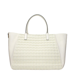 Bolso de mano de cuero beige