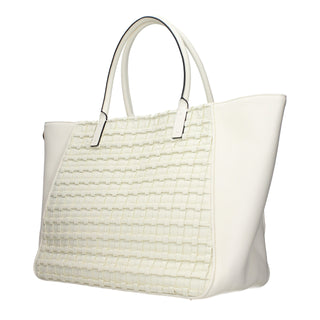 Bolso de mano de cuero beige