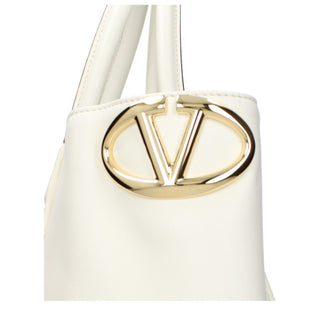 Bolso de mano de cuero beige