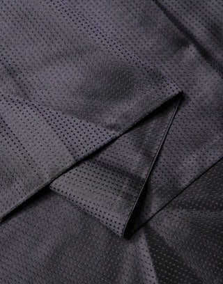 Black Satin Silk Fringes Neck Foulard Scarf