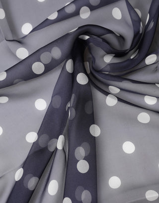 Blue Polka Dot Silk Neck Wrap Shawl 205cm x 132cm Scarf