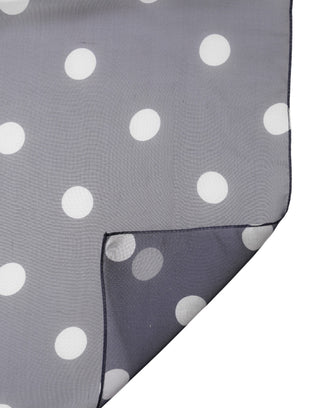 Blue Polka Dot Silk Neck Wrap Shawl 205cm x 132cm Scarf