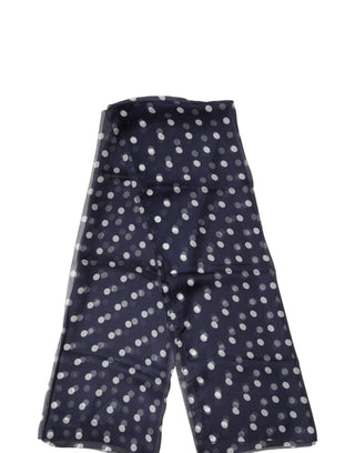 Blue Polka Dot Silk Neck Wrap Shawl 205cm x 132cm Scarf