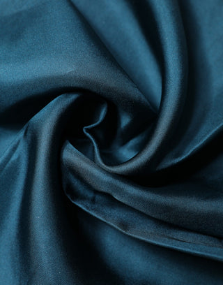 Pañuelo cuadrado de seda azul para bolsillo