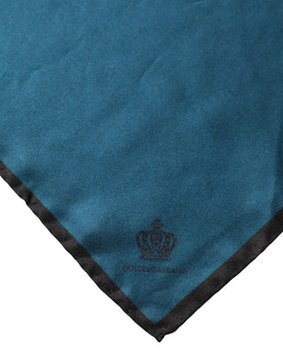 Pañuelo cuadrado de seda azul para bolsillo