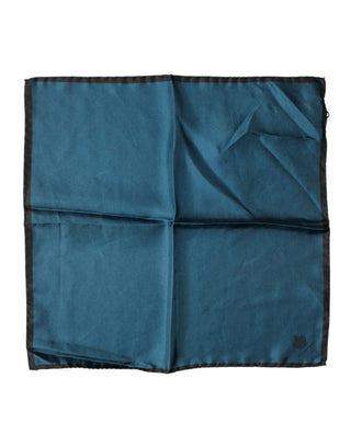 Pañuelo cuadrado de seda azul para bolsillo