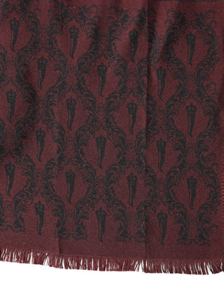 Pañuelo de seda burdeos con estampado para hombre 133cm x 22cm