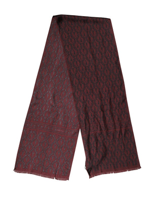 Pañuelo de seda burdeos con estampado para hombre 133cm x 22cm