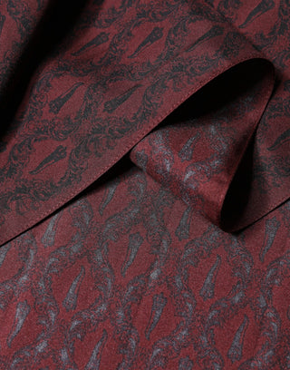 Pañuelo de seda burdeos con estampado para hombre 133cm x 22cm