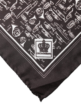 Brown Jazz Club Square Handkerchief Men 32cm x 31cm Scarf