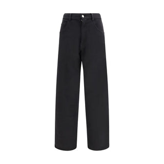 Black Cotton Casual Pants