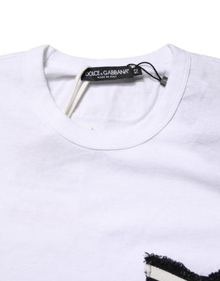 White Stripes Cotton Crew Neck Tee  T-shirt