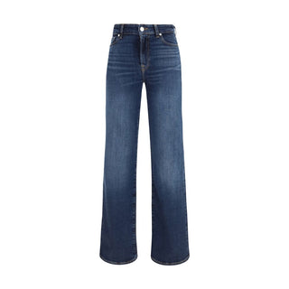 Blaue Baumwoll-Bootcut-Jeans