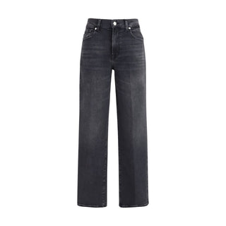 Schwarze gerade geschnittene Jeans aus Baumwolle
