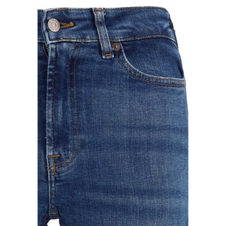 Jeans bootcut azules de algodón