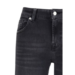 Schwarze gerade geschnittene Jeans aus Baumwolle