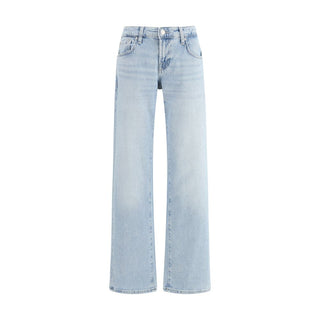 Blaue Jeans mit geradem Bein aus Baumwolle