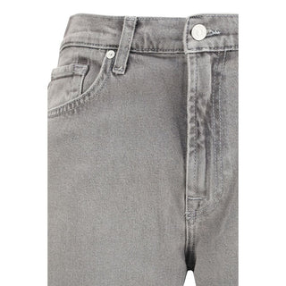 Graue Baumwoll-Jeans mit lockerer Passform