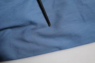 Blue Cotton Double Breasted 2 Piece  Suit